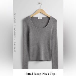 & Other Stories Fitted Scoop-Neck top